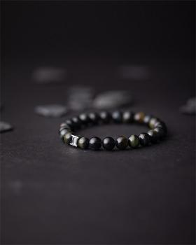 Preview: Armband mit 8 mm Tigerauge-Stein - Gem Evergreen